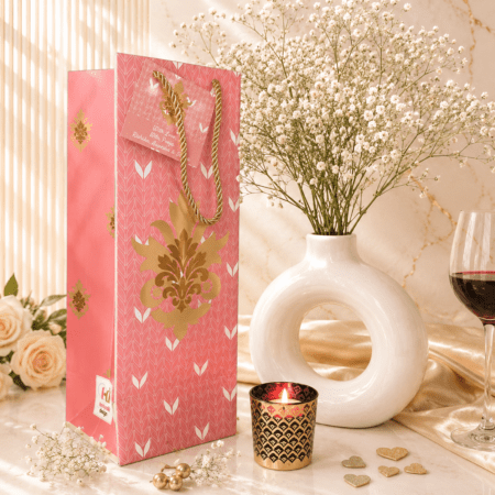 Coral Elegance Wine Bags
