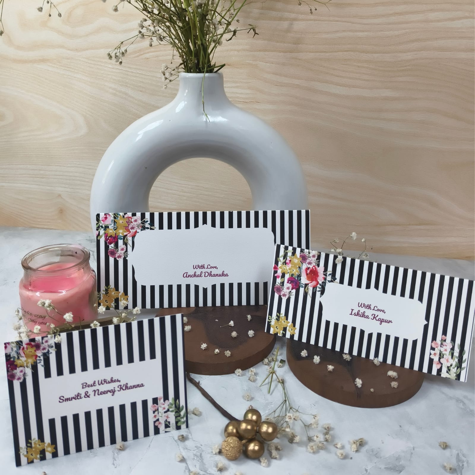 Regal Botanical Stripes Stationery Sets