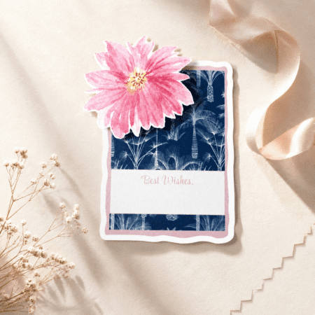 3D Midnight Bloom Palm Gift Tags