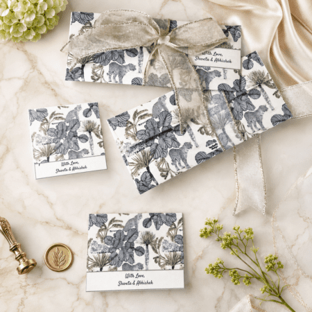 Leopard Love Cream Ribbon Envelope Full Set