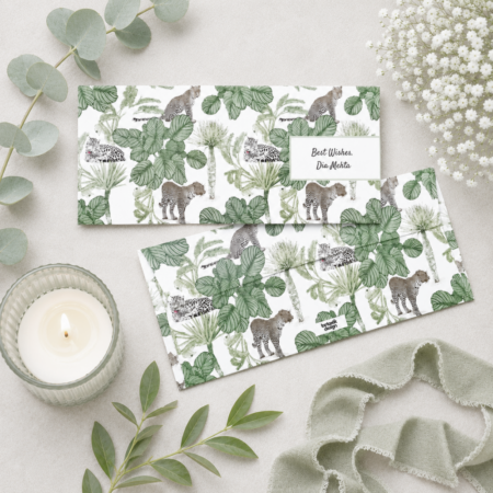Leopard Love-Off White Money Envelopes