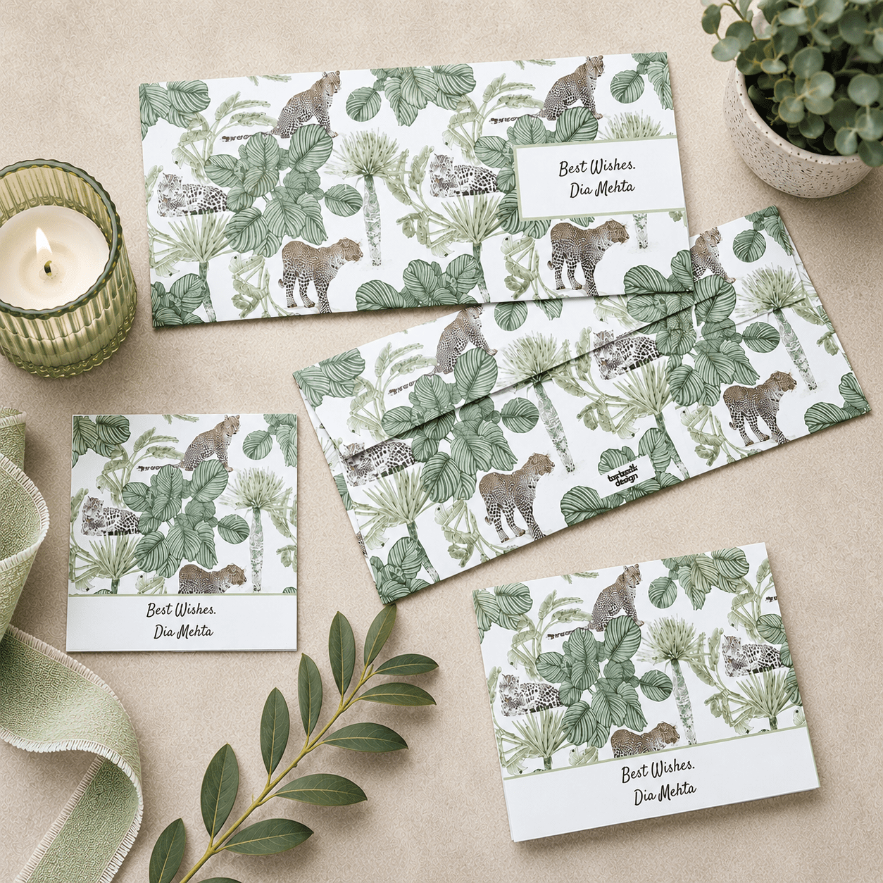 Leopard Love-Off White Stationery Sets