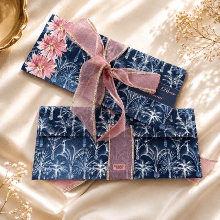 Midnight Palm Ribbon Envelope
