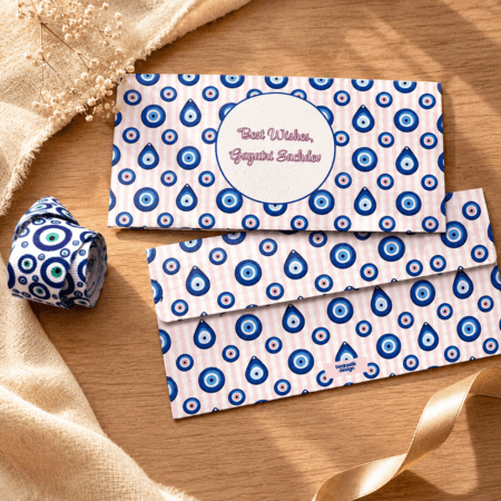 Pink Checks With Evil-Eye Money Envelope