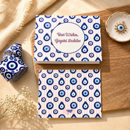 Pink Checks With Evil-Eye Notecards