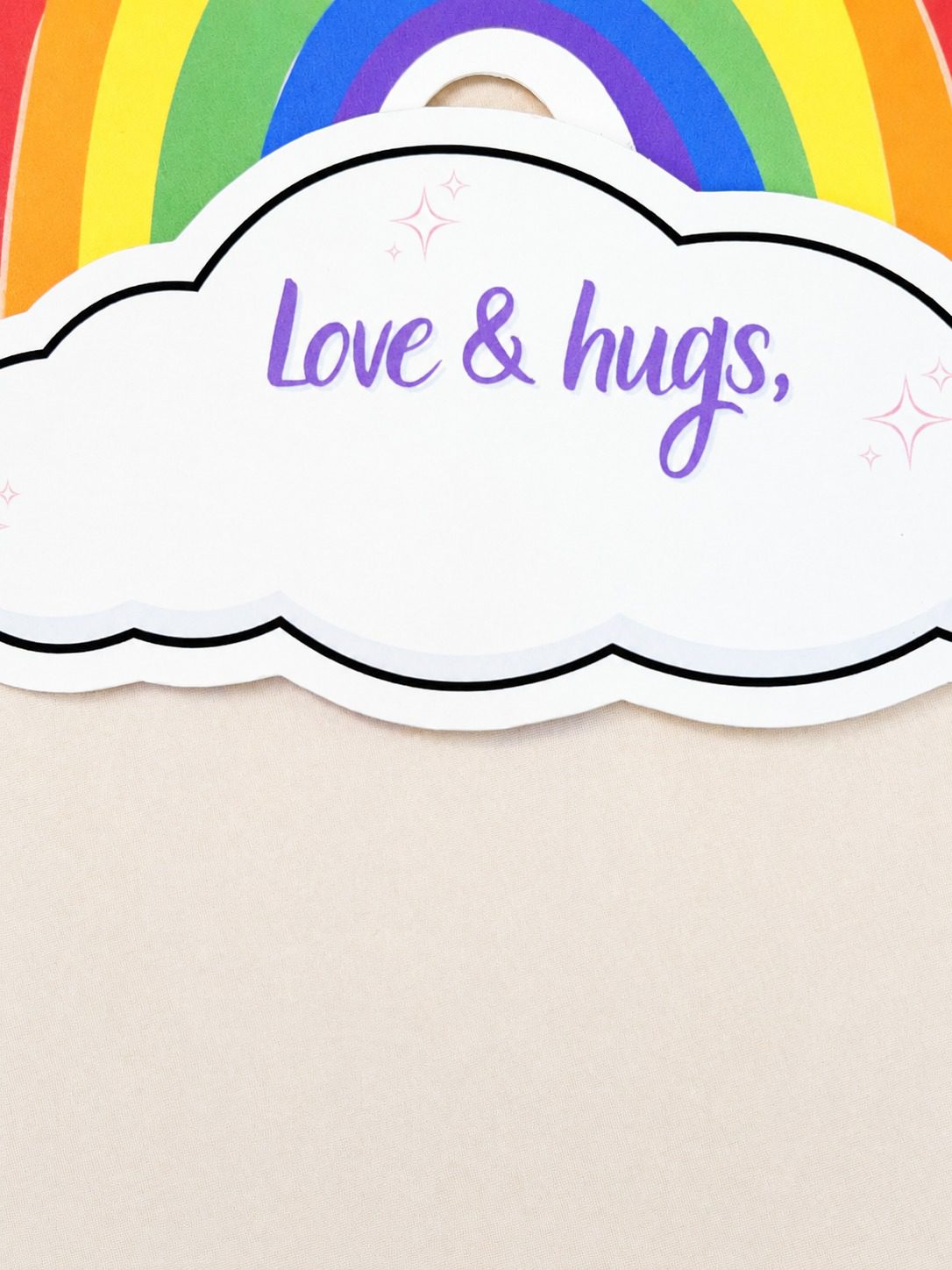 Rainbow Love & Hugs 3D Card - Image 2