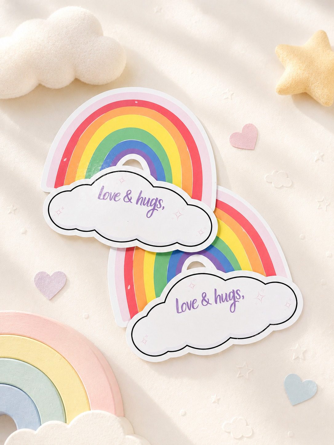 Rainbow Love & Hugs 3D Card