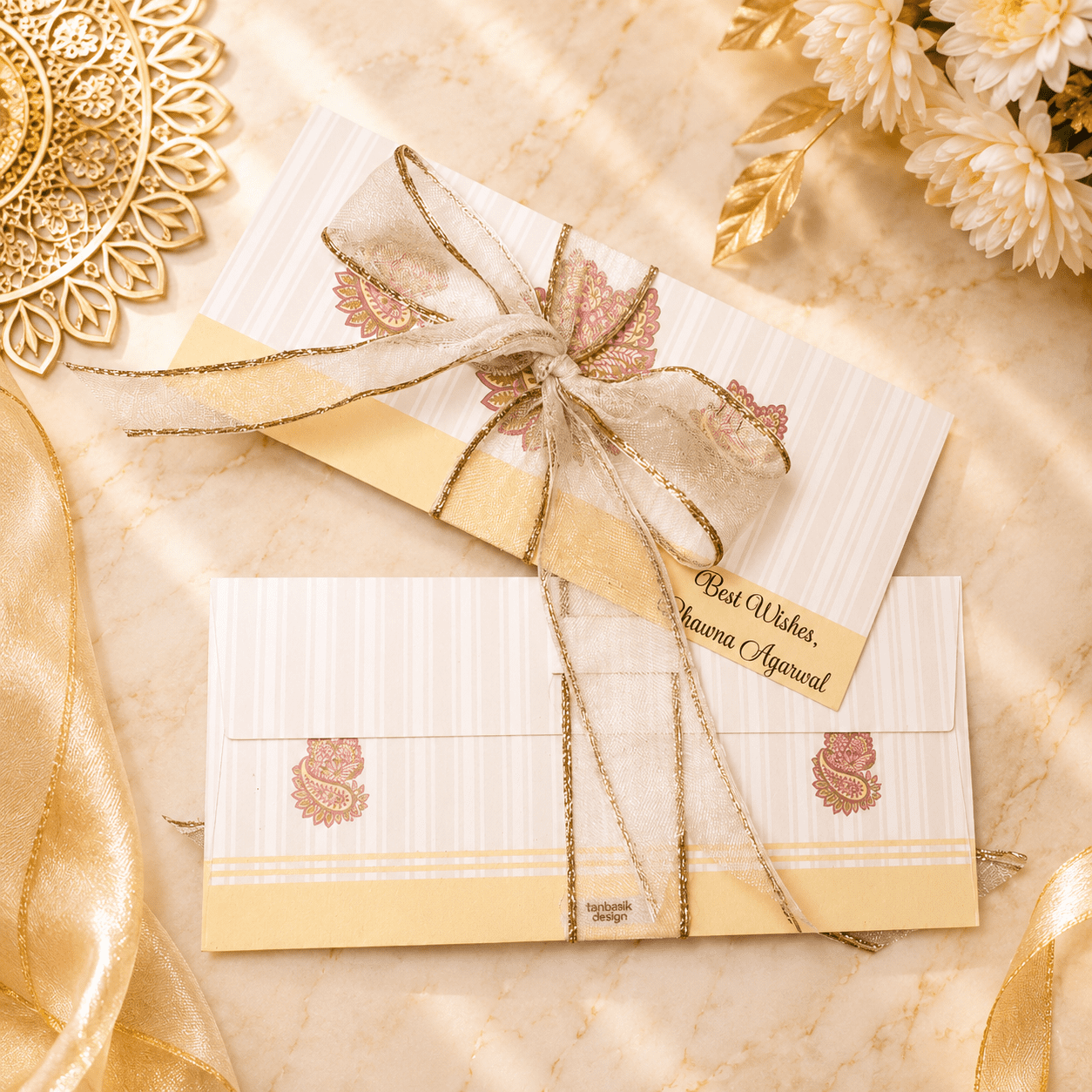 Swirl & Stripes Ribbon Envelope